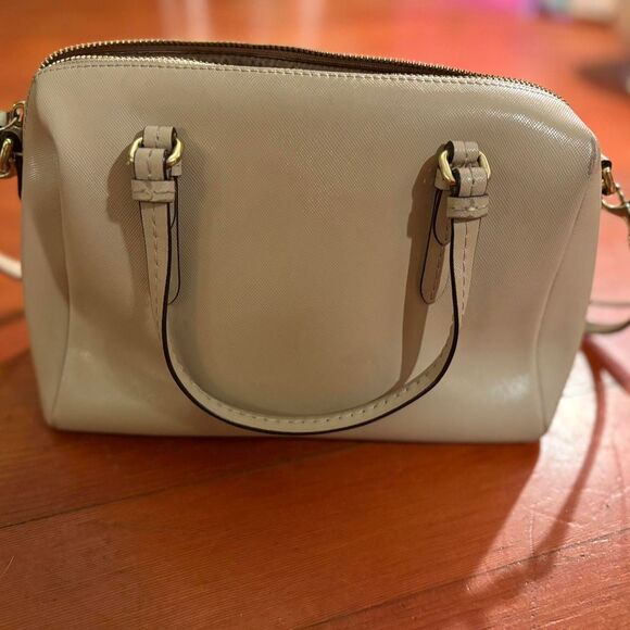 COACH - Cream Smooth Leather Mini Satchel Crossbody Bag - Picture 3 of 7